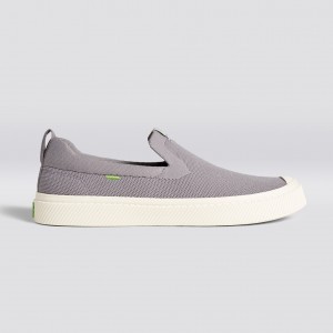 Cariuma Low Top Bamboo Weave Knit Vegan IBI Slip-On Dam Ljusgrå | 890326-XUK