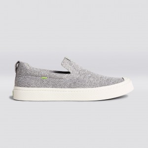 Cariuma Low Top Bamboo Weave Knit Vegan IBI Slip-On Dam Ljusgrå | 518469-TPY