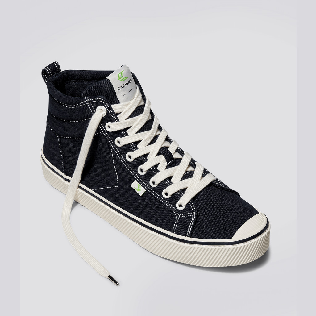 Cariuma High Top Canvas Vegan OCA HIGH Dam Randig Svarta | 796518-QWA