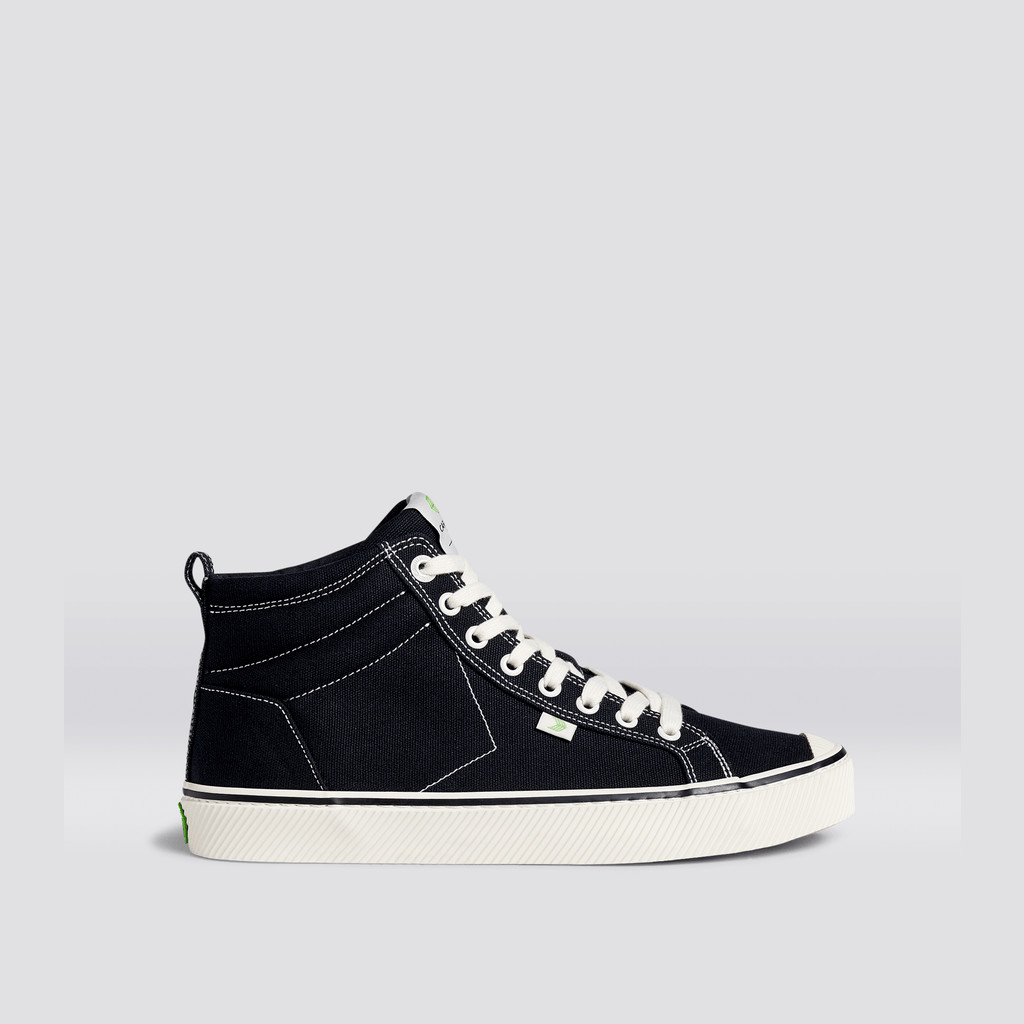 Cariuma High Top Canvas Vegan OCA HIGH Dam Randig Svarta | 796518-QWA