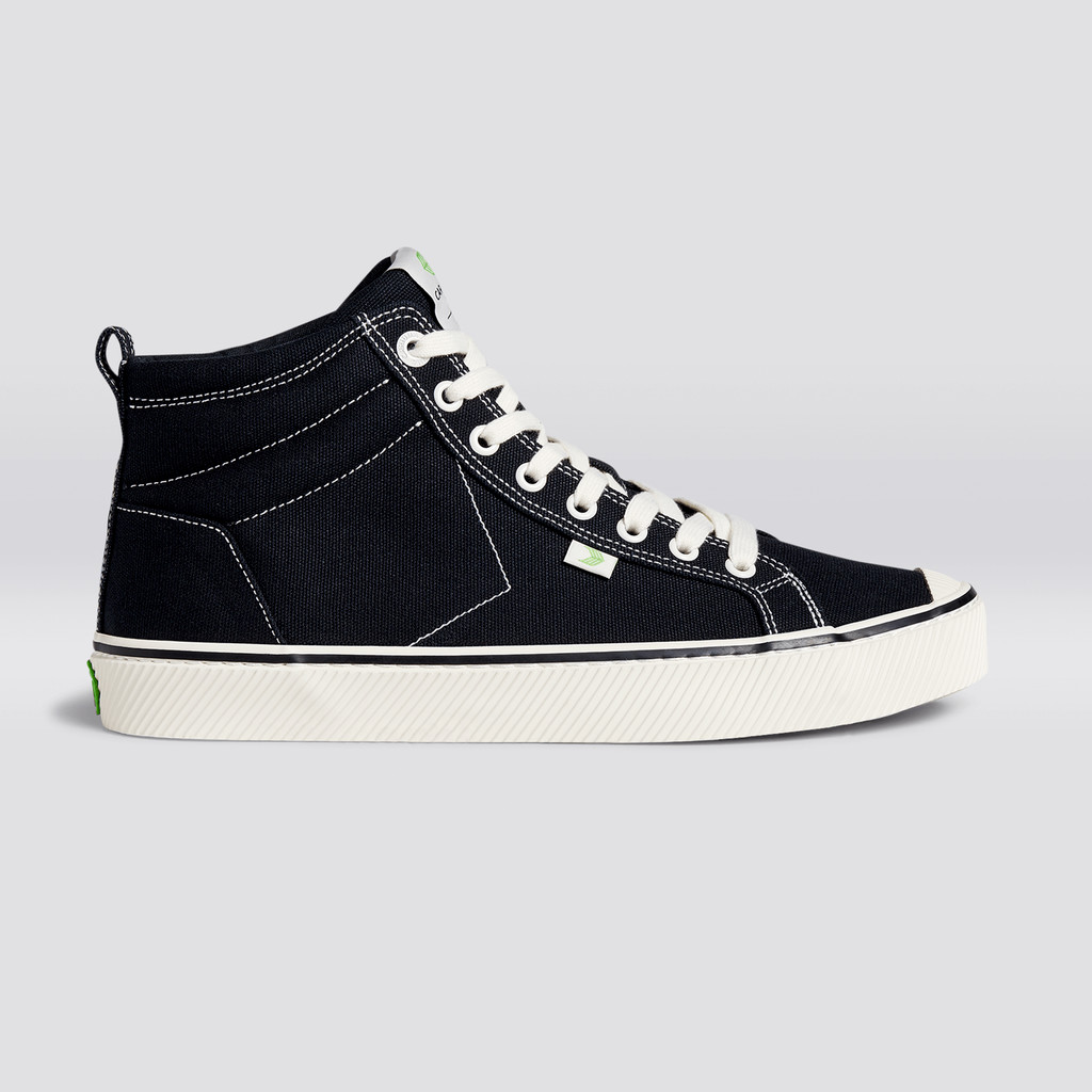 Cariuma High Top Canvas Vegan OCA HIGH Herr Randig Svarta | 572164-FYP