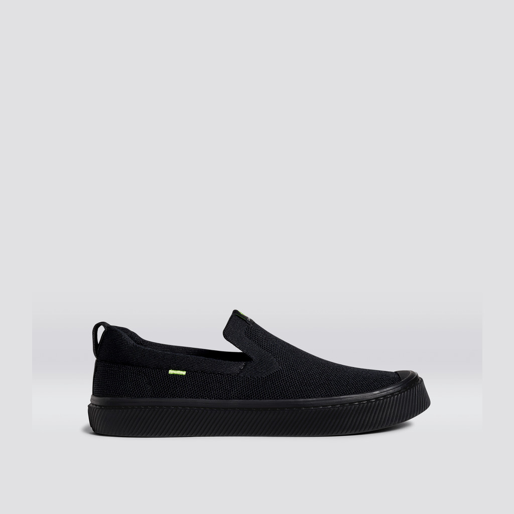 Cariuma Low Top Bamboo Weave Knit IBI Slip-On Herr Svarta | 496530-EJB