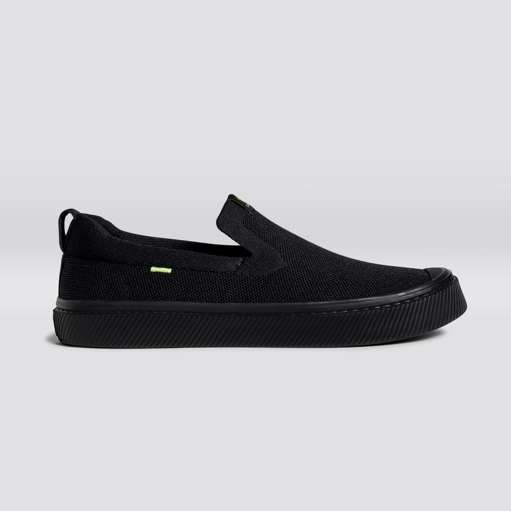 Cariuma Low Top Bamboo Weave Knit IBI Slip-On Herr Svarta | 496530-EJB