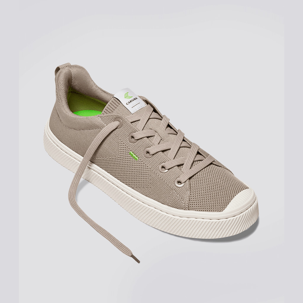 Cariuma Low Top Bamboo Weave Knit Vegan IBI Herr Beige | 542186-PKU