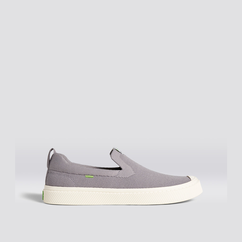 Cariuma Low Top Bamboo Weave Knit Vegan IBI Slip-On Herr Ljusgrå | 738695-WOM