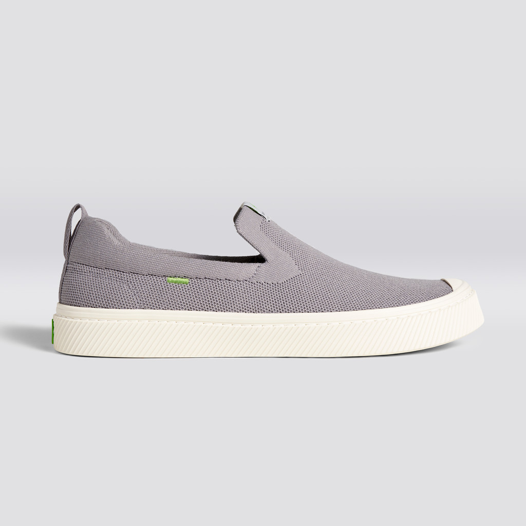 Cariuma Low Top Bamboo Weave Knit Vegan IBI Slip-On Herr Ljusgrå | 738695-WOM