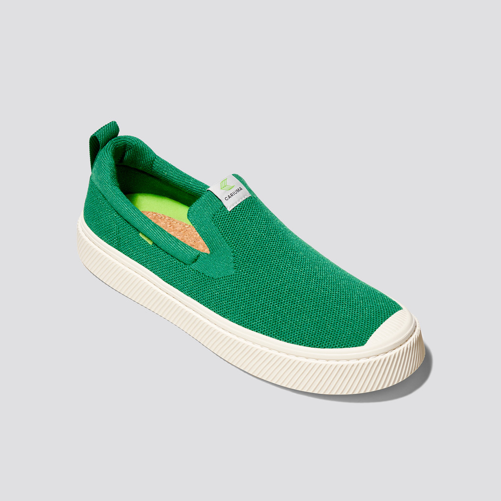 Cariuma Low Top Bamboo Weave Knit Vegan IBI Slip-On Herr Gröna | 150247-XTK