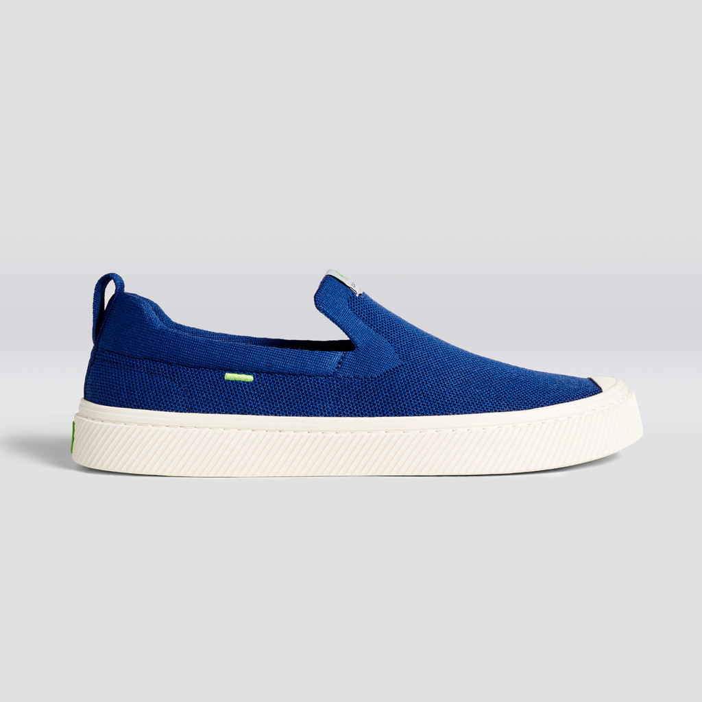 Cariuma Low Top Bamboo Weave Knit Vegan IBI Slip-On Dam Blå | 325690-FZX