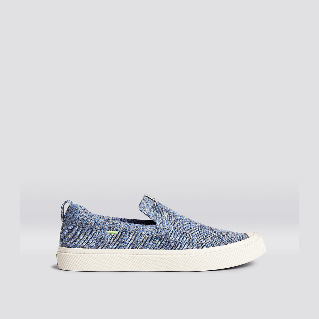 Cariuma Low Top Bamboo Weave Knit Vegan IBI Slip-On Dam Blå | 965271-EQD