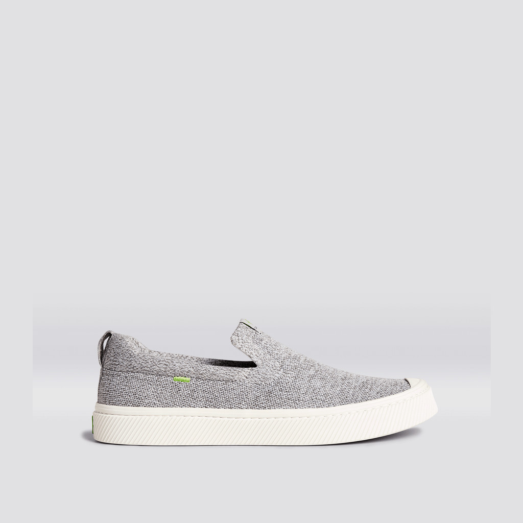 Cariuma Low Top Bamboo Weave Knit Vegan IBI Slip-On Dam Ljusgrå | 518469-TPY