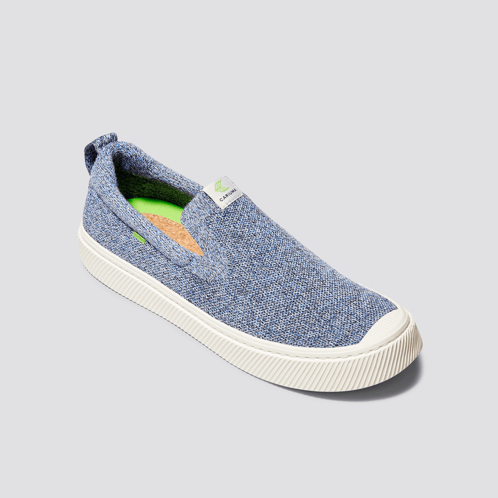 Cariuma Low Top Bamboo Weave Knit Vegan IBI Slip-On Herr Blå | 658219-XFD