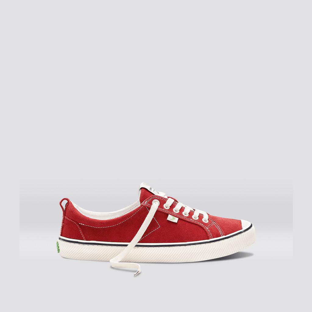 Cariuma Low Top Suede OCA LOW Herr Randig Röda | 263980-RHE